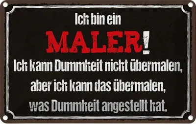 Produktbild von vianmo Blechschild 12x18 cm ich bin Maler kann übermalen Spruch Zitat