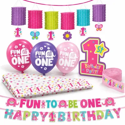 Produktbild von 1. Geburtstag Mädchen Deko rosa Party Set Dekoration Partyartikel