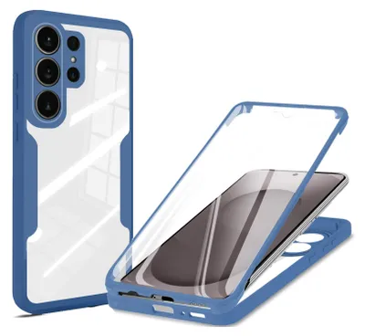 Produktbild von 360° Grad Hülle für Samsung Galaxy S26 Ultra vollschutz mit Integriertem Displayschutz Blau