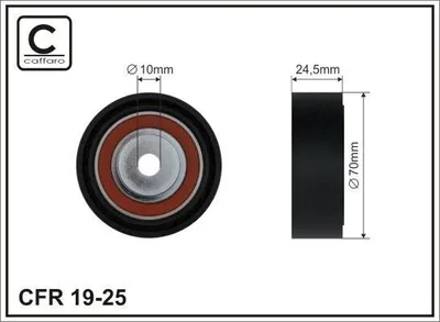 Produktbild von CAFFARO 19-25 Umlenkrolle Keilrippenriemen 70mm für BMW 3 Limousine (E46) 5 Limousine (E60) 5 Touring (E61) 5 Limousine (E39) 3 Touring (E46)