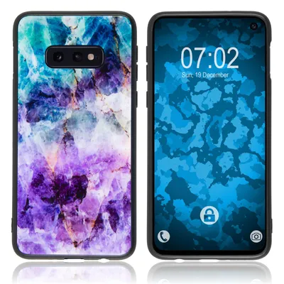 Produktbild von PhoneNatic Hybridhülle kompatibel mit Samsung Galaxy S10e - mit Glasrücken - Marmor-Muster  Design:01 Cover Schutzhülle Cover