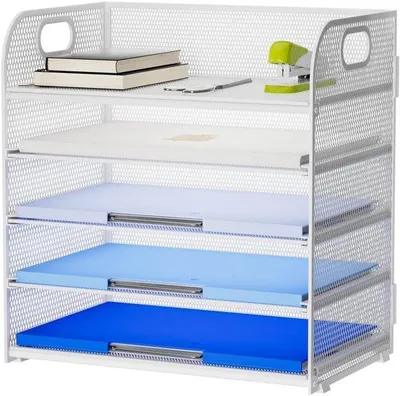 Produktbild von Fünfseitiger Holzschreibtischorganizer mit Schublade für Heim und Arbeitsplatz