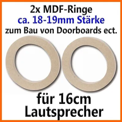 Produktbild von 2 Stück MDF Holzringe 16,5cm Lautsprecherringe 19mm