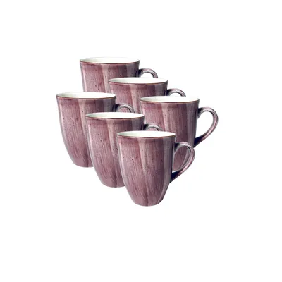 Produktbild von 6x Bonna Aura Blackberry Conic Bockbecher 33cl Lila Porzellan ABBMUG03KKN Tasse Kaffeetasse Teetasse Geschirr