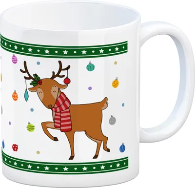 Produktbild von Süßes Weihnachtsrentier Weihnachten Kaffeebecher