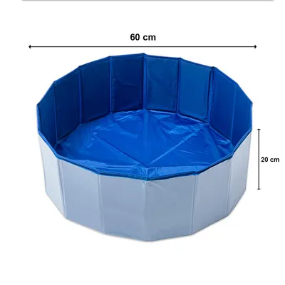 Produktbild von Hundepool Pool Swimmingpool Hundeplanschbecken faltbar Hundebad Blau 60x20 cm B1