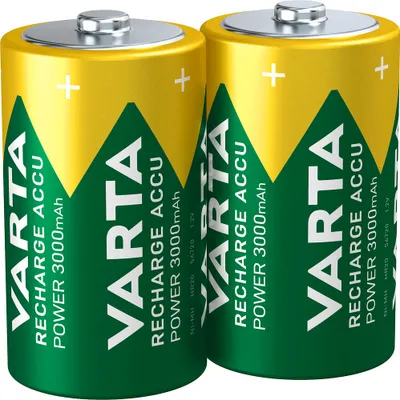 Produktbild von Varta -56720B, Wiederaufladbarer Akku, D, Nickel-Metallhydrid (NiMH), 1,2 V, 2 Stück(e), 3000 mAh