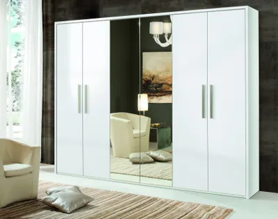 Image de Armoire 6 portes Armoire vêtements Designer Armoires Miroir Meubles Nouveau
