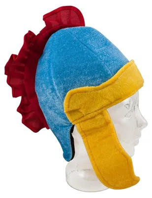 Produktbild von BestSaller 1330 Kinder Römerhelm aus Stoff / Sparta / Sankt Martin ca. 57 cm Kopfumfang, rot/blau/gelb