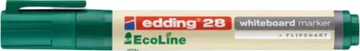 Immagine prodotto di Pennarello per lavagna bianca edding 28 EcoLine ricaricabile 1,5-3 mm verde Confezione da 10