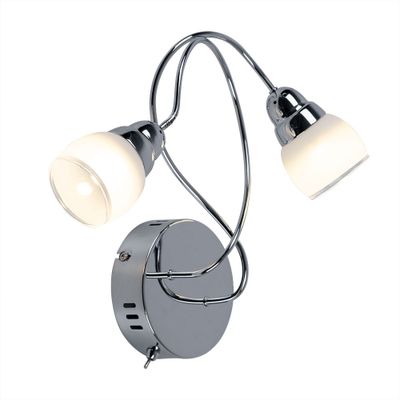 LED Wandleuchte, 2 flammig, Metall, Chrom, B 29cm