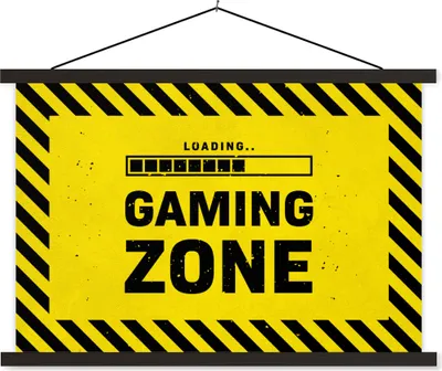 Produktbild von MuchoWow® Textilposter Spiele - Zitate - Controller - Spielzone - Spiel 150x100 cm mit schwarzem Rahmen - Schlafzimmer