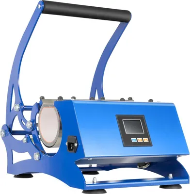Image de Presse à tasse 6 en 1 - Presse à chaud par sublimation pour tasses/gobelets -numérique - Minuterie automatique - 8-30 oz - 0-200 °C - 500 W - Prise UE - Bleu