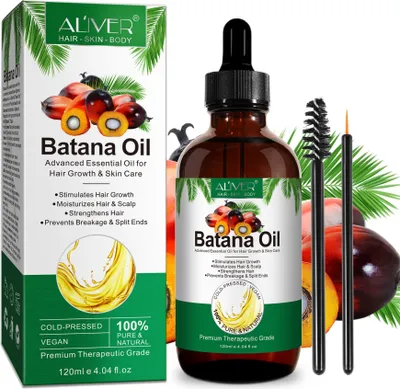 Produktbild von Batana Öl für Haare Haarwachstum Haarpflege Gesicht Haut Nägel Bio Vegan, 1x 120ml