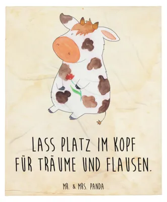 Produktbild von Mr. & Mrs. Panda Plaid Kuh - Vintage - Geschenk, Hof, Bettüberwurf, Tagesdecke, Bauernhof, Schlafdecke, Milch, Sofaüberwurf, Bettdecke, Spruch, Wohndecke, Kühe