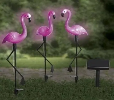 Obrázok produktu pre HI Solárne záhradné LED osvetlenie Flamingo 3 ks.