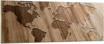 Produktbild von Bilder auf glas - Geographie Globus Karte - 140x50cm - Glasbilder - Wandbilder - Kunstdruck - zum Aufhängen bereit - Wanddekoration aus Glas - Glas Bilder - Wandbild auf Glas - GAB140x50-3042