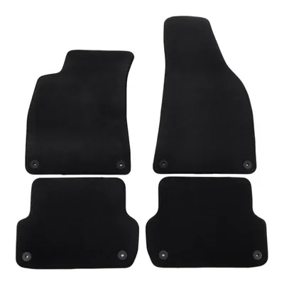 Produktbild von J&J AUTOMOTIVE | Premium schwarz Fußmatten Autotepiche Passend Für Audi A4 B6 / B7 2001-2008 4tlg, Genaue Passform, rutschfeste Untregrund, mit Befestigungen