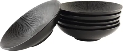 Produktbild von OTIX Tiefe Suppenpasta-Set für 6 Personen Schwarz 19cm Keramik POPPY