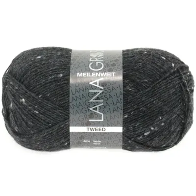 Produktbild von Lana Grossa MEILENWEIT 100 g TWEED 4-fach Sockenwolle mit Tweed-Noppen 420 m Farbe 107 - Anthrazit