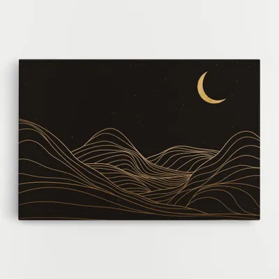 Produktbild von ARTHUB® Leinwandbild 80x120 cm, Pretty Moon | Wohnzimmerdekoration, Hängende Bilder, Wanddekoration, Heimdekoration, Abstrakte, Minimalistische