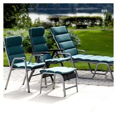 Produktbild von Niederlehner-Polsterauflage Linnea 103x50x3cm | Gartenmöbelauflage mit Mehrfachsteppung | Stuhlauflage für Niedriglehner | 100 | 1 Polster | Oliv