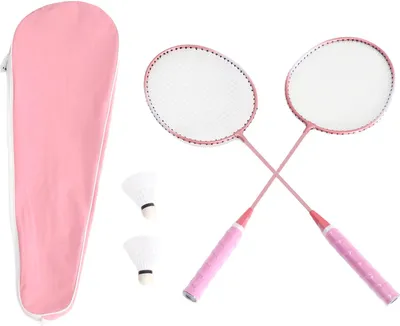 Obrázek produktu pro sada 2ks badmintonových raket pro venkovní hry na dvorku Lehká s raketkami pro dospělé a mládež Růžová