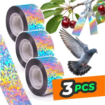 Obrázek produktu pro Refllexní Páska Pro Odhánění Ptáků A Holubů – Ochranná Sada 3 Ks, 150 M