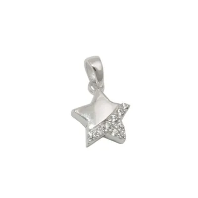 Produktbild von Anhänger 9mm Stern mit Zirkonia glänzend Silber 925 silber 9mm