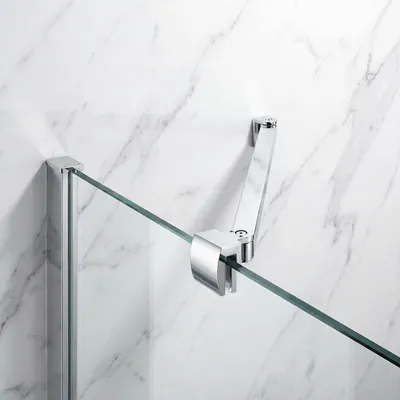 Image de Barre de stabilisation pour douche - 400 mm - Inox 304 - Chromé - Pour verre 6 à 10 mm - Fixation réglable - Paroi de douche en verre