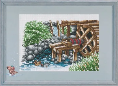 Produktbild von Permin Kreuzstich-Set "Wassermühle", Zählmuster, 29x20cm, 92-7136