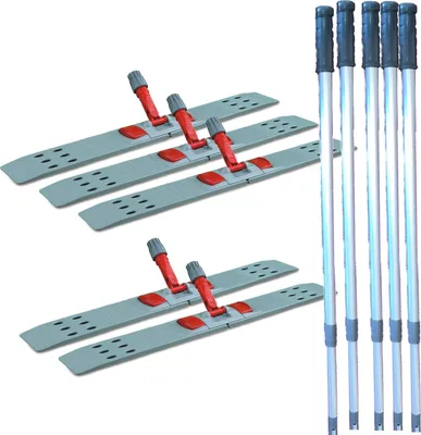 Produktbild von 5 x Klapphalter mit Teleskopstiel für Wischmopp Bodenreinigung Mopp 80 cm