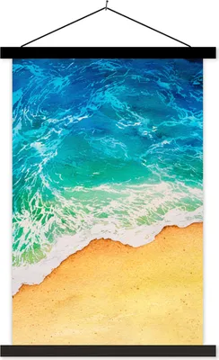 Produktbild von MuchoWow® Textilposter Meer - Golf - Strand 40x60 cm mit schwarzem Rahmen - Wanddekorationen