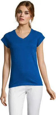 Image de SOLS - T-shirt « Moon » à col en V pour femmes LT1485 (S) (bleu roi)