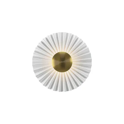Produktbild von LED Wandlampe Metall Dimmer Ø 30 cm in Messing Weiß rund warmweißes Licht 3000 K 510 lm Modern