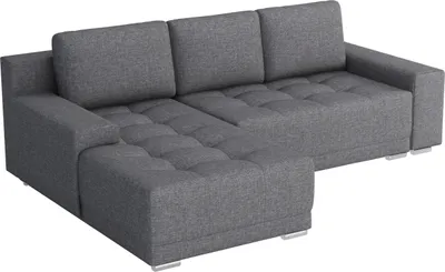 Produktbild von MEBLE LUX Ecksofa DAVID mit Schlaffunktion & Bettkasten – Federkern, universell links/rechts, Stoff Hellgrau