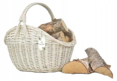 Produktbild von Sklep Wiklinowy Weidenkorb für Brennholz weiß XL