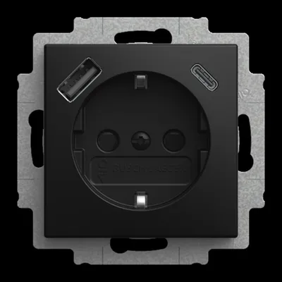 Produktbild von Busch-Jaeger SCHUKO® USB-Steckdosen-Einsatz Safety+ mit USB A/C, Busch-balance® SI, 1 Stk.