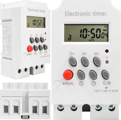 Produktbild von Digitale Zeitschaltuhr Hutschiene Wochenplan Einbau in Schalttafel Wochenzeitschaltuhr Schaltuhr Timer 28 Programme 1,5 Zoll LCD Display Weiß Retoo