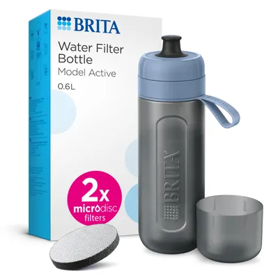 Productafbeelding van Brita Active, blauwe filterfles met twee filters