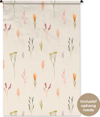 Produktbild von MuchoWow® Wandteppich Wandbehang Blumen - Pastell - Farben 120x180 cm Tapisserie Dekoration Wandtuch - Schlafzimmer - Dekorationen für das Haus