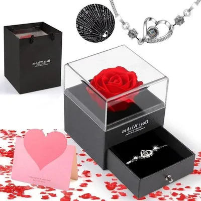 Image de Coffret cadeau « Ewige Rozen » avec bracelet - Saint-Valentin, Fête des Mères, anniversaire