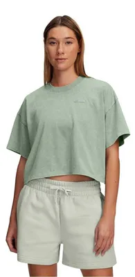 Produktbild von Calvin Klein - T-Shirt für Damen, kurz geschnitten, Schwer GT21423 (34 DE) (Grün)
