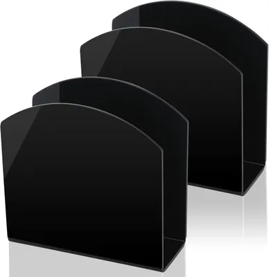 Zdjęcie produktu dla Stojak na Serwetki Akrylowy Czarny 13x14,5x6,5 cm 2 szt.