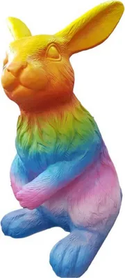 Produktbild von Casa Padrino Luxus Deko Skulptur Hase Bunt H. 120 cm - Große Deko Figur - XXL Deko Skulptur - XXL Deko Figur - XXL Tierfigur - Wohnzimmer Deko - Garten Deko - Luxus Deko XXL Figuren