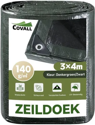 Zdjęcie produktu dla Wytrzymała, wodoodporna plandeka, 3x4 metry, 140 g/m², z ochroną przed promieniowaniem UV