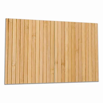 Produktbild von Wallario Herdabdeckplatte aus Glas, Größe 80 x 52 cm 2-teilig, Motiv Holzpanele hell