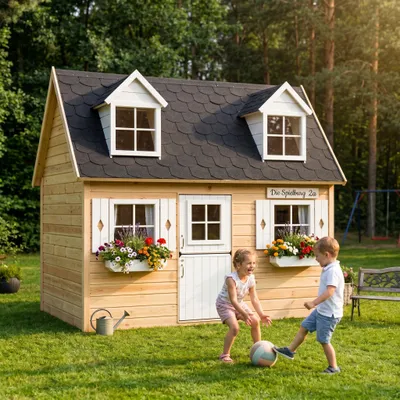Produktbild von Zweistöckiges Kinderspielhaus Spielhaus 2,48×1,61x2,40 Spielhütt #3995