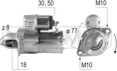 Produktbild von ERA 220615A Starter Anlasser 0,9kW für HYUNDAI GETZ (TB) 12V