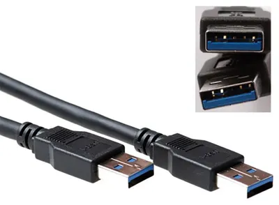 Image de ACT SB0001 Câble USB A USB A Mâle Mâle Noir 3m (SB0001)